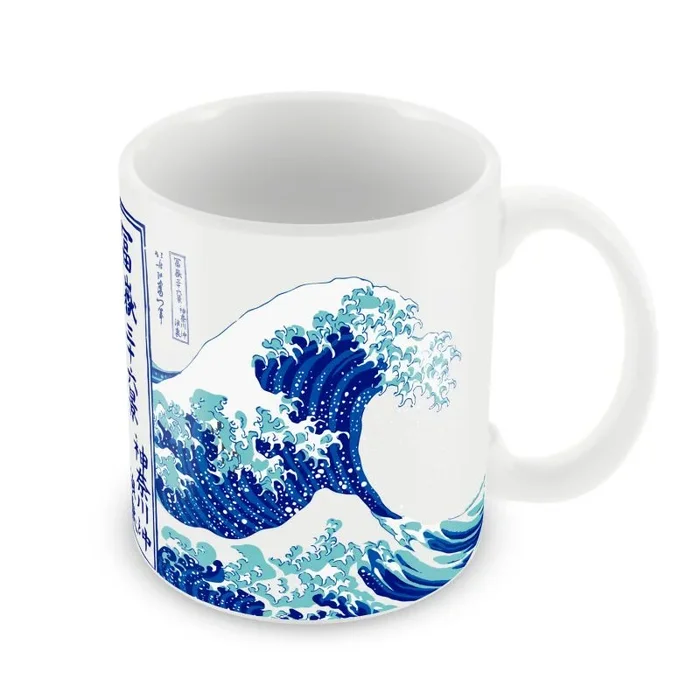 Grupo Erik Taza Ola Kanagawa – Taza desayuno – Taza cerámica 300ml – Taza te – Taza café – Licencia oficial