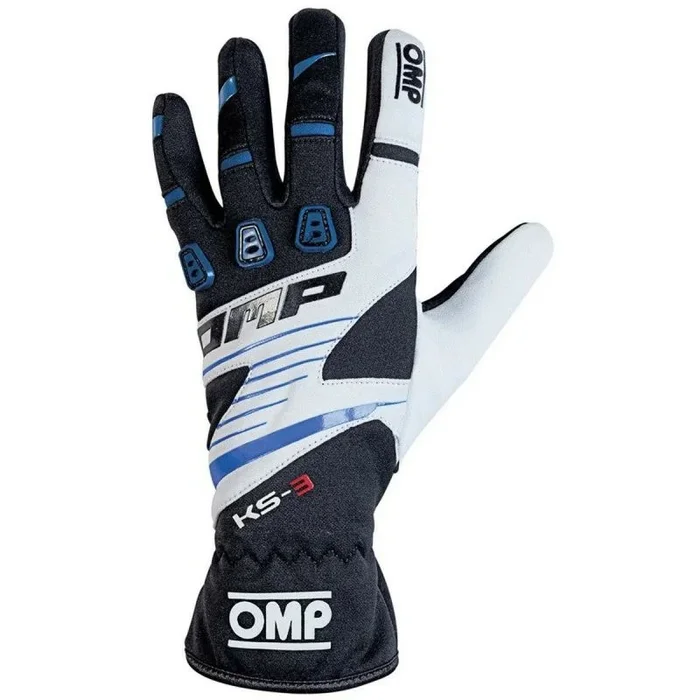 Guantes de karting omp ks-3 azul blanco negro s