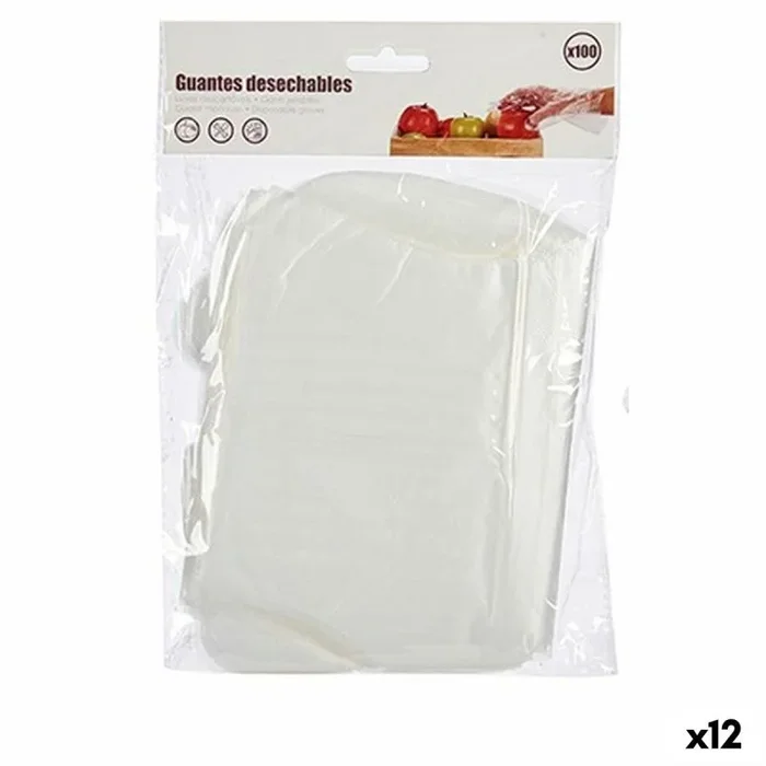 Guantes desechables set transparente plástico (12 unidades)