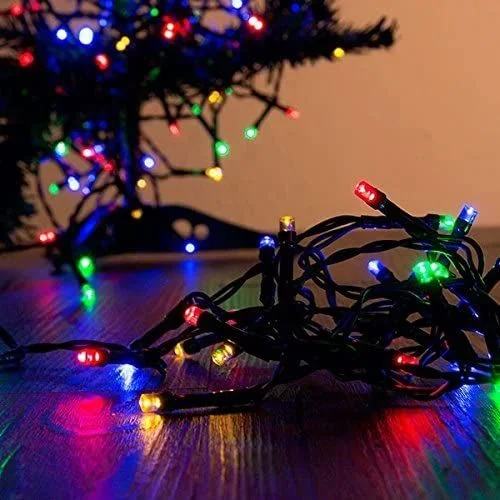 Guirnalda a pilas multifuncion 48 leds cable verde luz multicolor 4m