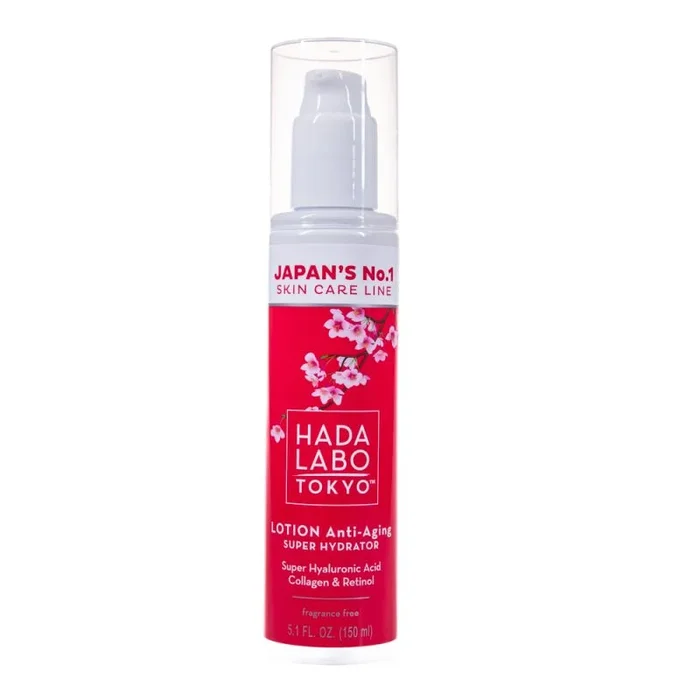 Hada Labo Tokyo Loción facial para mujer con colágeno y ácido hialurónico, 150 ml, loción facial para mujer con retinol, loción facial eficaz para mujeres para pieles maduras 40+ – sérum facial
