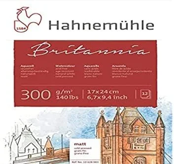 Hahnemhle – Bloc de acuarela (17 x 24 cm, 300 g/mý, 12 hojas)
