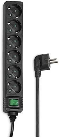 Hama 00121916 base múltiple 3 m 6 salidas AC Negro