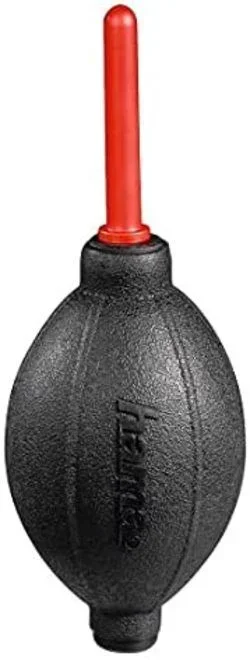 Hama 5501″Dust Ex» – Soplador de aire para cámara (limpieza de cámara para DSLR, lentes, oculares, ópticas, superficies sensibles, soplador de aire con sistema de válvula, 6.55 pulgadas de longitud)