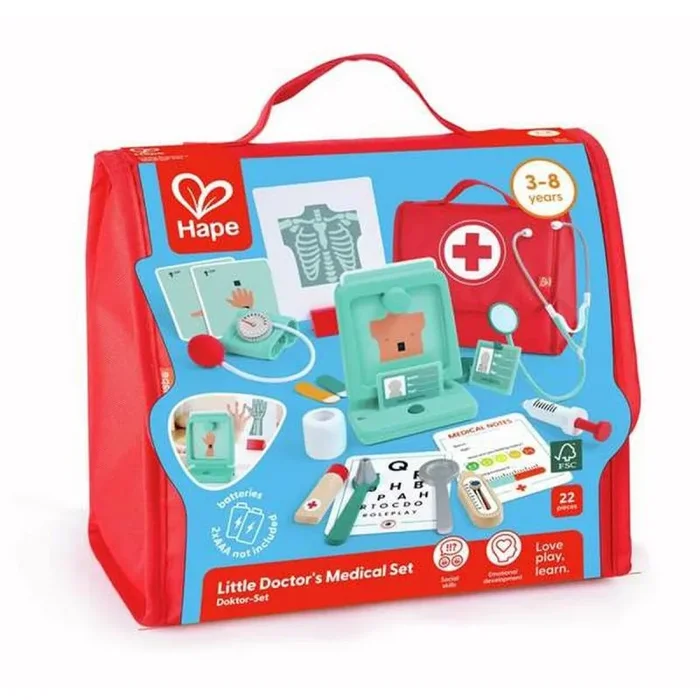 Hape | Juego de Madera para niños | Kit de Doctor con Instrumentos interactivos