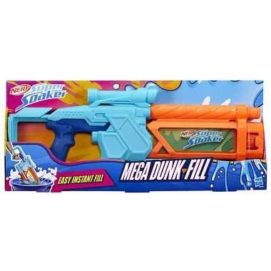 Hasbro Nerf Super Soaker Mega Dunk-Fill, Lanzador de Agua Grande, Juegos de Exterior para Niños y Niñas de 6 Años o Más, Tanque 1 L, Juguetes de Verano, Ideas de Regalo, Fiestas al Aire Libre