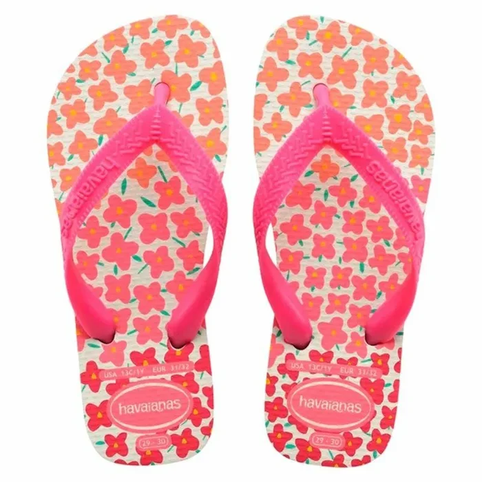 Havaianas Kids Flores, Sandalias Niñas, White/Pink Flux, 27/28 EU