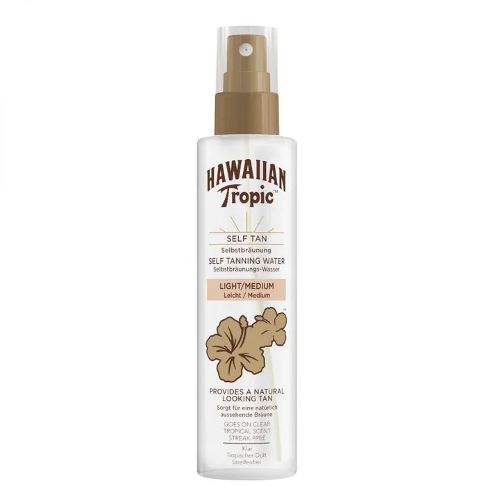 HAWAIIAN Tropic Autobronceador en agua – Facial y Corporal, fácil aplicación, tono medio, 190 ml