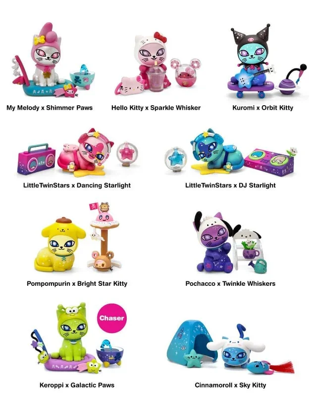 Hello kitty figuras blind box surtido galactic cats x hello kitty & friends 7 cm (8)