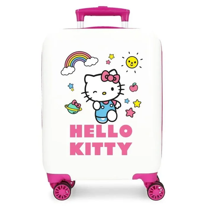 Hello Kitty You Are Cute Maleta de Cabina Blanco 33x50x20 cms Rígida ABS Cierre de combinación Lateral 28,4L 2 kgs 4 Ruedas Dobles Equipaje Mano