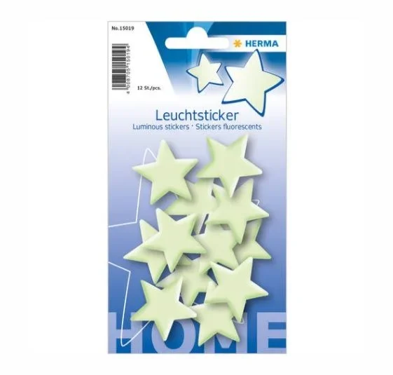 Herma 15019 Sterne – Pegatina Luminosa con diseño de Estrellas Mini, 16 x 9 cm