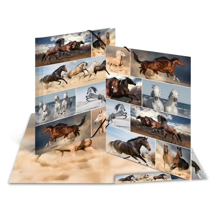 HERMA 19217 Carpeta de dibujo Animales con motivo de Caballos, A3, cartón resistente, con impresión interior, carpeta de 1 palmo