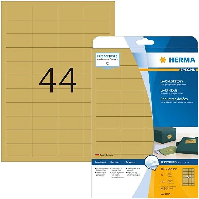 Herma 2246901 – Etiquetas para impresoras (1100 Unidades, 48.3 x 25.4 mm), Blanco