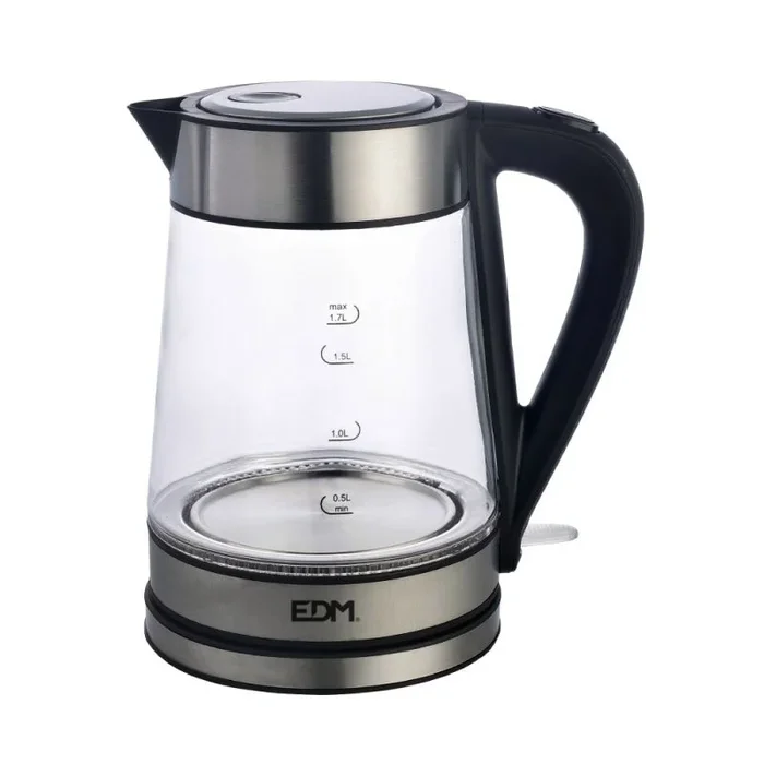Hervidor de Agua Eléctrico con Luz LED EDM 1850-2200 W Cristal 1,7 L