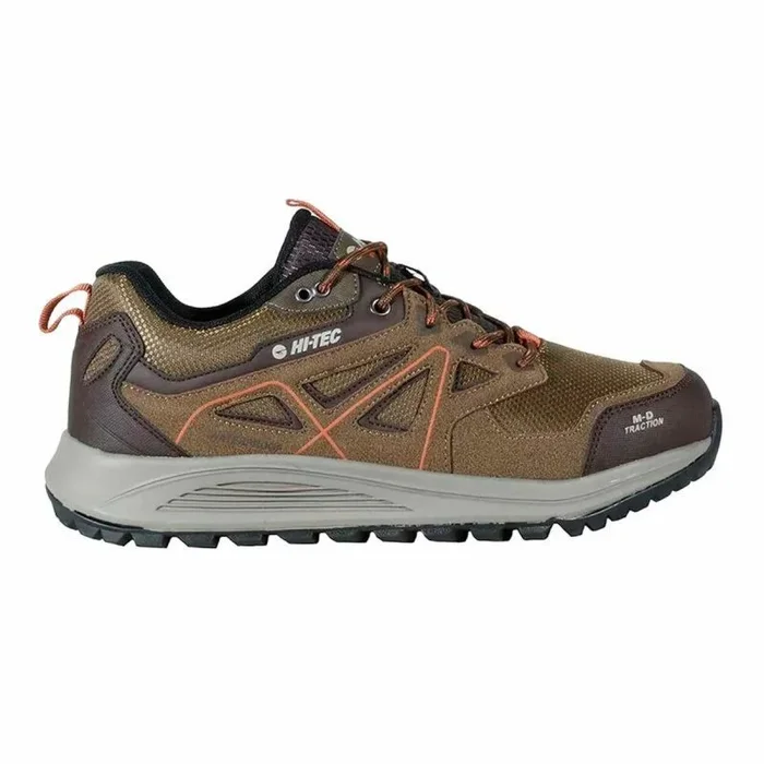 HI-TEC – Zapatillas Trekking Hombre Tambre Low WP | Zapatillas Montaña Hombre, Senderismo | Pies Secos con Membrana Impermeable, Tracción Óptima, Cómodas | Teak/Chocolate/Cinnamon Stick, 45