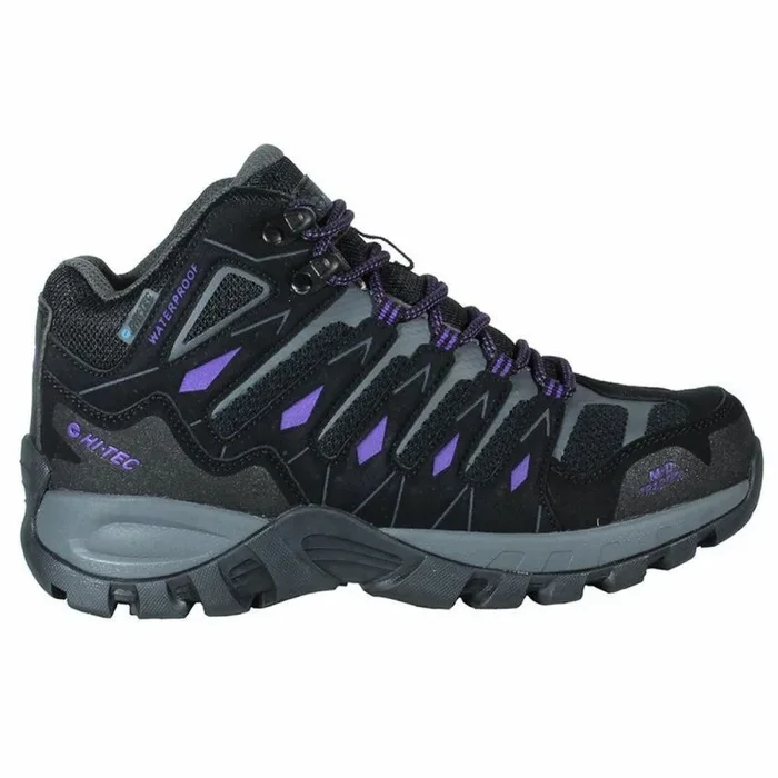 HI-TEC CORZO MID/TORCA MID Women,botas senderismo mujer botas montaña mujer impermeable,calzado trekking con Membrana impermeable y transpirable Dri-Tec® (CORZO MID WP WO’S Black/Charcoal/Berry, 38)