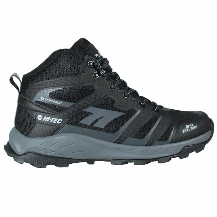 HI-TECToubkal Mid WP -zapatillas trekking, botas montaña hombre membrana Dri-Tec, protección contra agua, ajuste duradero, collar antifricción, plantilla EVA, frescura, estabilidad, rendimiento óptimo