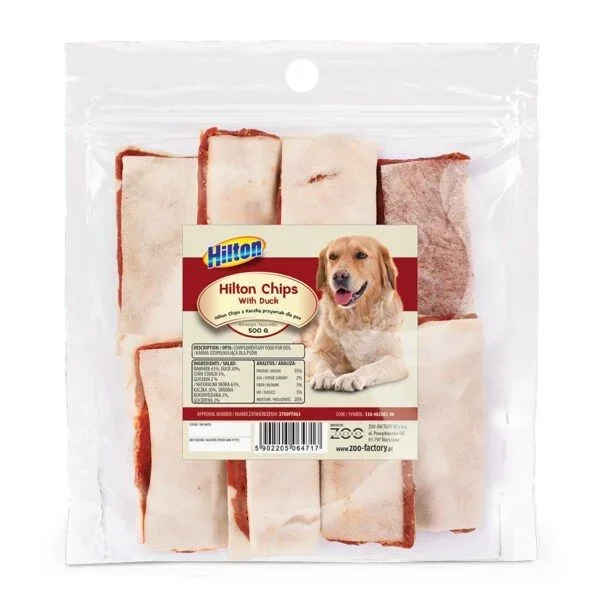 Hilton chips with duck – premio para perros – 500g