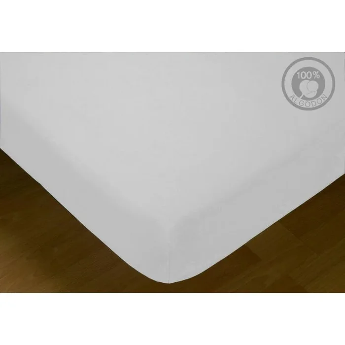 Hosteline Sábana Bajera Ajustable Iris Blanco Cama de 120 – Marca EAN: 8430316869916