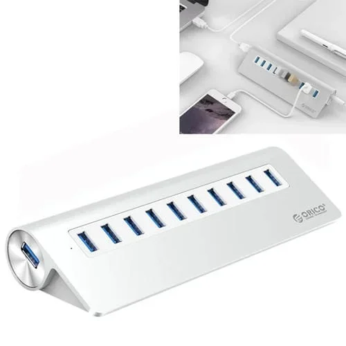 Hub de 10 Puertos USB 3.0 Orico M3H10-U3-V2 de Aleación de Aluminio