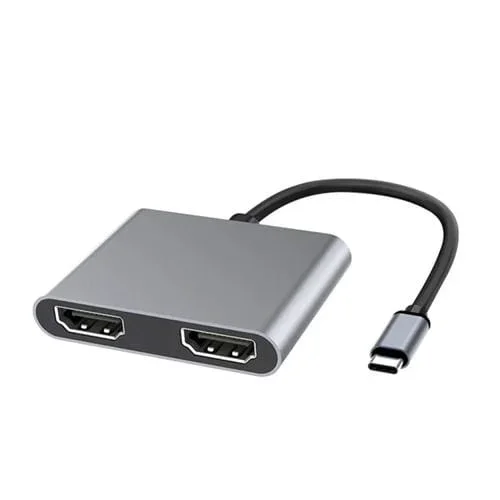 Hub Station 2 en 1 Multifunción USB-C / Type-C a Dual HDMI (Gray)