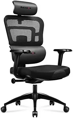 huzaro Combat 7.0 – Silla de Oficina para Videojuegos, Tela ventilada, Soporte Lumbar, reposacabezas Ajustable, reposabrazos 4D, construcción Reforzada hasta 150 kg, Color Negro