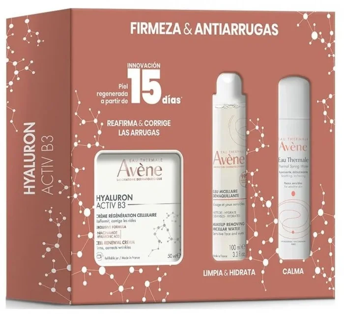 Hyaluron activ b3 crema + micelar + agua termal lote 3 pz