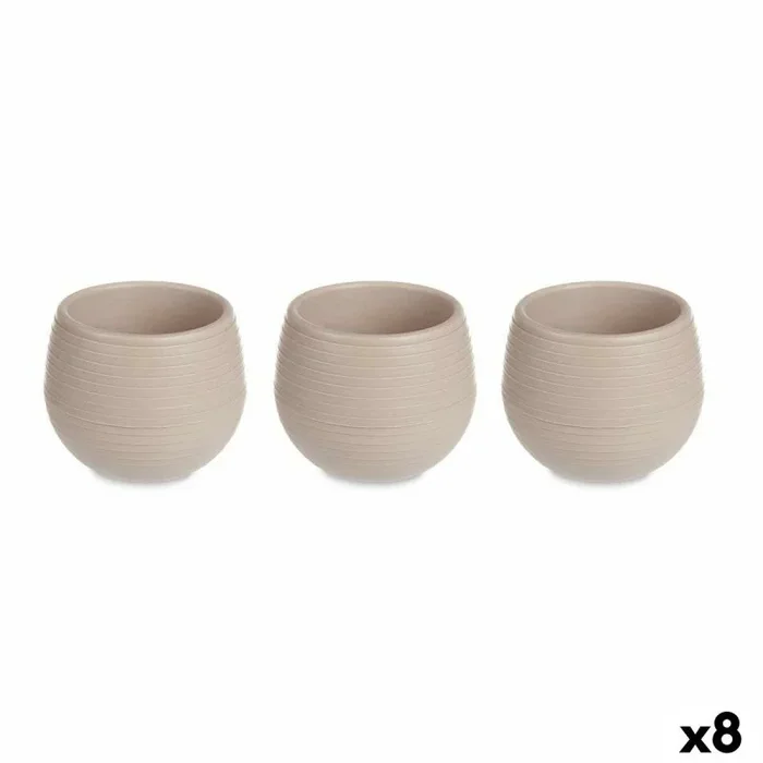 Ibergarden Set de Macetas Taupé Plástico 8 x 8 x 7 cm (8 Unidades)