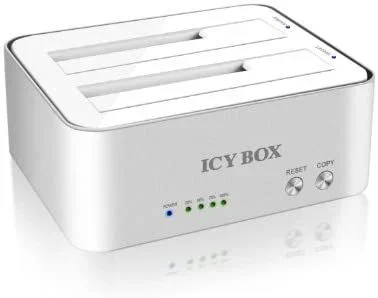 ICY BOX IB-120CL-U3 Alámbrico USB 3.2 Gen 1 (3.1 Gen 1) Type-A Plata, Blanco