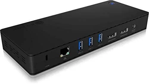 ICY BOX IB-DK2512-TB3 Alámbrico Thunderbolt 3 Negro