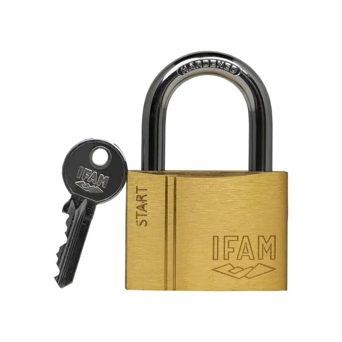 IFAM Candado Antirrobo SR50 Gama Start, 50 mm, Arco Normal, Sistema Doble Enganche, Incluye 2 Llaves de Serreta, Resistencia y Fiabilidad, Ideal para Maletas, Taquillas, Cajones y Cajoneras, Talleres