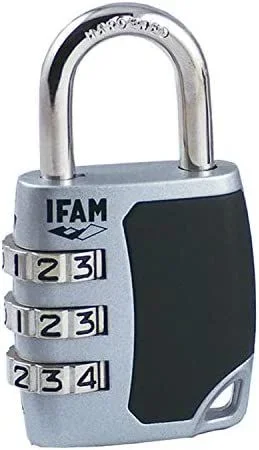 IFAM Candado Combinación Serie CS, Modelo C35S, Ideal para Bolsas, Maletas y Equipaje, Acero Cromado, Más de 1.000 Combinaciones, Seguridad y Protección