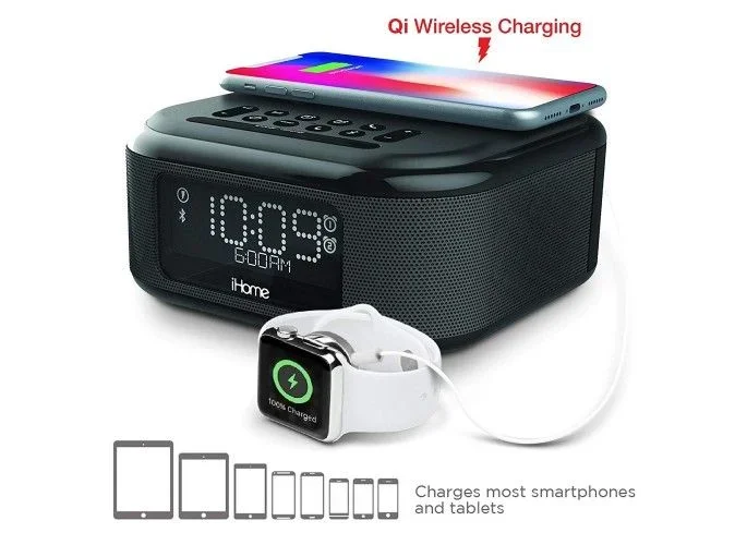 Ihome Ibtw23B Altavoz Bluetooth con Despertador Dual Alarm, Negro