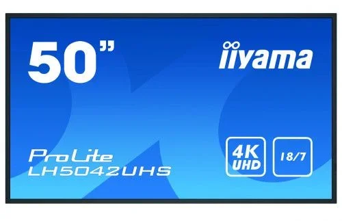 Iiyama lh5042uhs-b1 pantalla de señalización 125,7 cm (49.5″) va 4k ultra hd pantalla plana para señalización digital negro procesador incorporado android 8.0