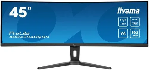 iiyama XCB4594DQSN-B1 44,5″ DQHD Panel VA, 5120×1440, 165Hz, 450cd/m², 0,8ms MPRT, Altavoces, USB-C Dock (LAN, 90W PD), DisplayPort, 2x HDMI 2.1, KVM, USB3.2×3, FreeSync, 13cm Regulable en altura