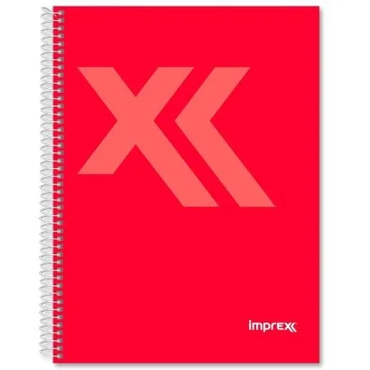 Imprex cuaderno espiral tapa forrada a5 80h 90gr 4×4 rojo