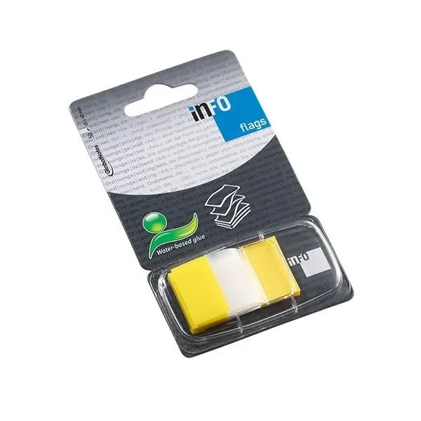 Info flags banderitas adhesivas con dispensador – 25 x 43 mm – color amarillo