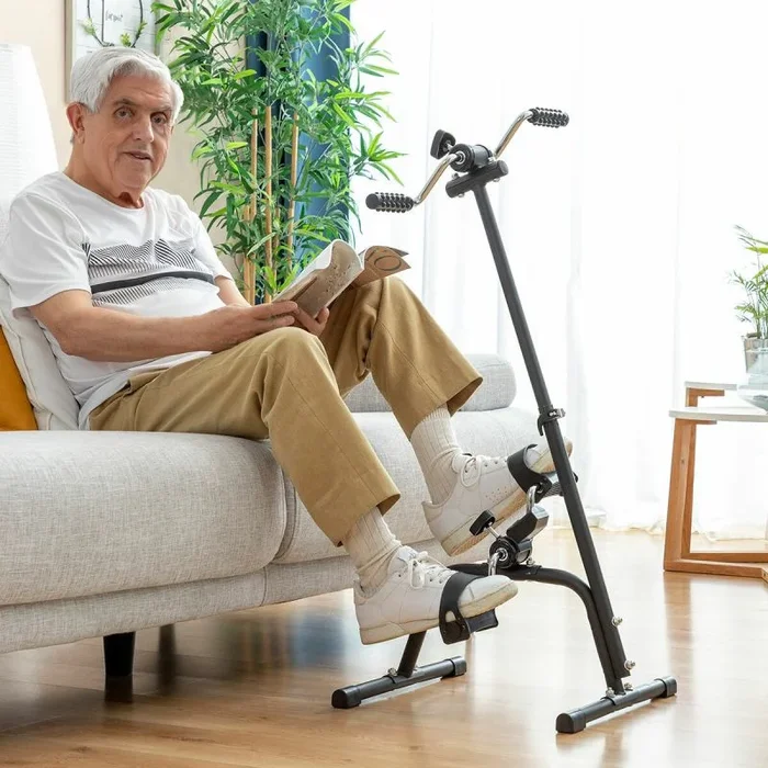 InnovaGoods® Pedaleador Dual para Brazos y Piernas Multifunción con Contador Digital LCD y Altura Regulable – Ideal para Personas Mayores y con Movilidad Reducida – Portátil y Fácil de Usar.