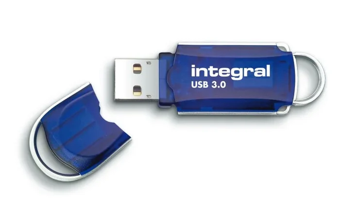 Integral 64GB USB3.0 DRIVE COURIER BLUE UP TO R-100 W-30 MBS unidad flash USB USB tipo A 3.2 Gen 1 (3.1 Gen 1) Azul, Plata