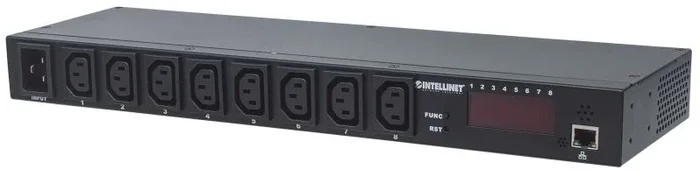 Intellinet Barra multicontactos de 8 salidas para montaje en rack de 19″