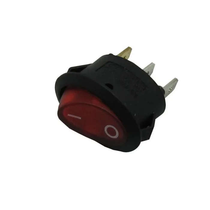 Interruptor Ovalado Luminoso Rojo 6A/250Vac 3 Terminales Faston