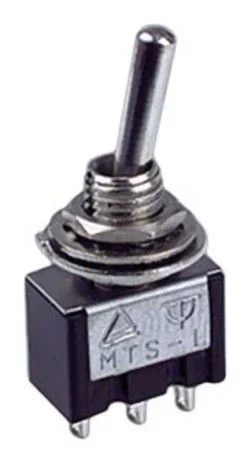 Interruptor/Pulsador Palanca 3 Posiciones 1 Estable 3A/250Vac (ON)-OFF-(ON) Retorno Al Centro
