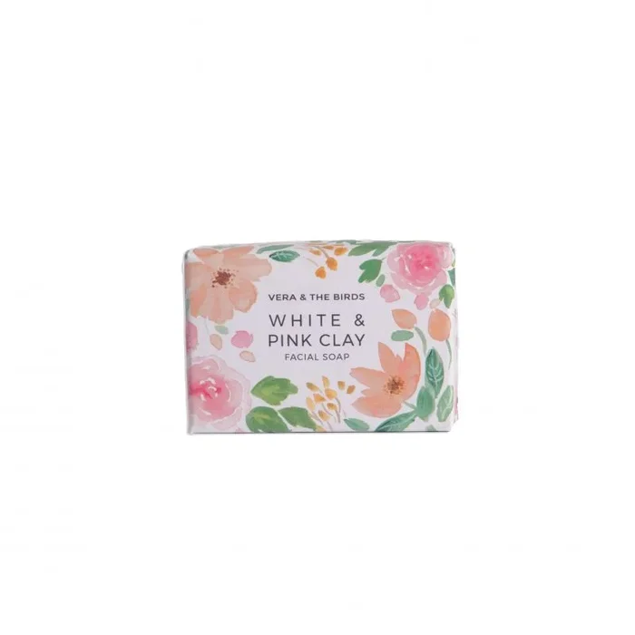 Jabón arcilla pieles secas o normales “White & pink clay facial soap” | Fabricación artesana | Saponificación en frío | Zero waste | Limpieza profunda | No reseca | Vegano | Fórmula natural | 100g