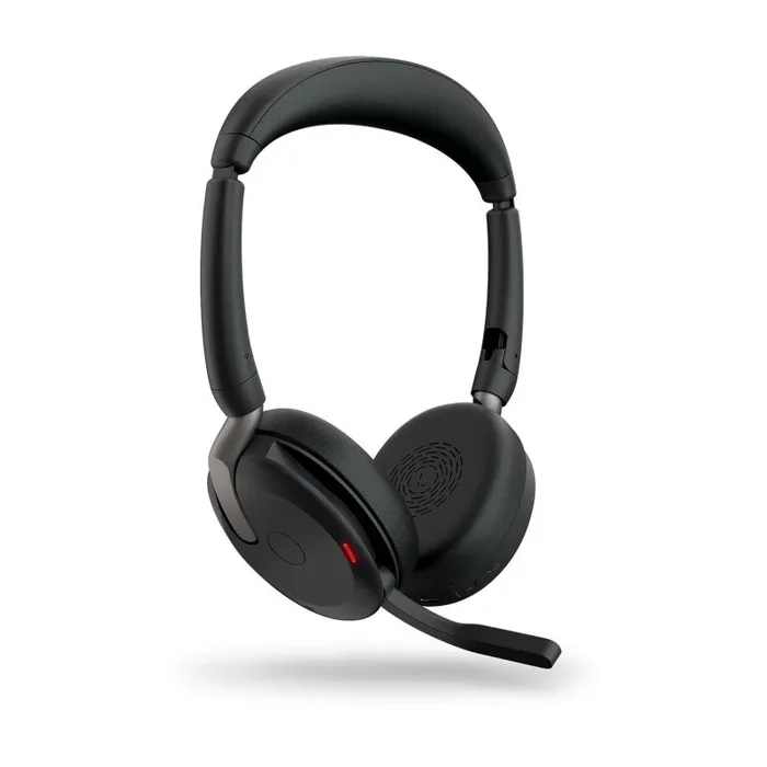 Jabra Evolve2 65 Flex UC – Auriculares inalámbricos Bluetooth para Trabajo híbrido, cancelación Activa del Ruido, conectividad USB-C, diseño Plegable, Carga inalámbrica, tecnología de micrófono