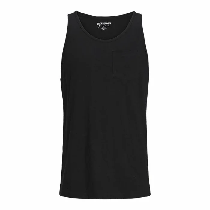 JACK & JONES Tampa Slub – Camiseta sin mangas para hombre, Negro, L