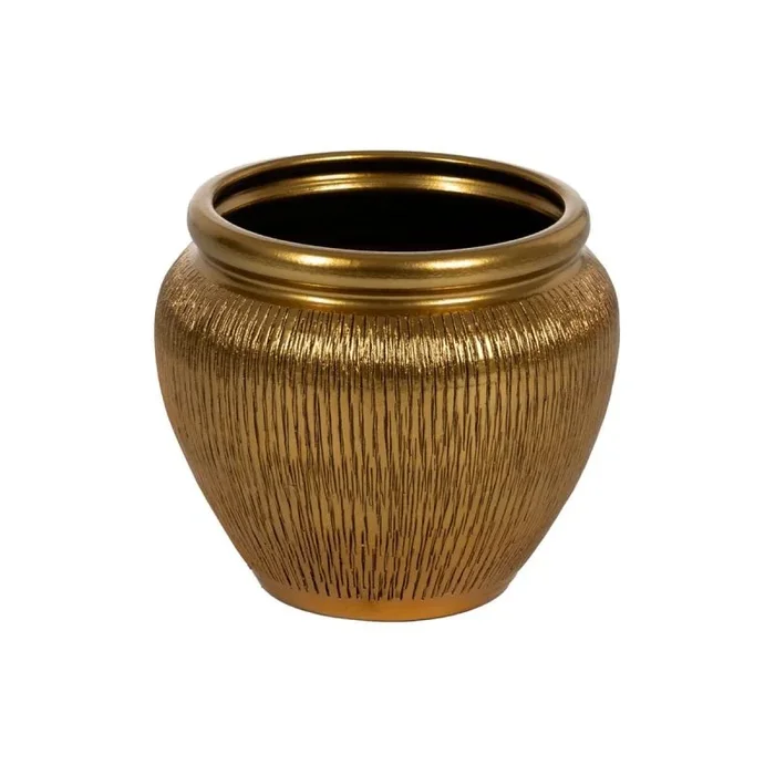 Jarrón Dorado Cerámica 30 x 30 x 28 cm – Marca: BigBuy Home – EAN: 8445146143594