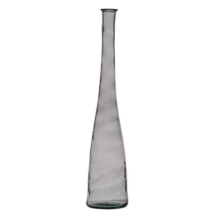 Jarrón gris vidrio reciclado 18 x 18 x 100 cm