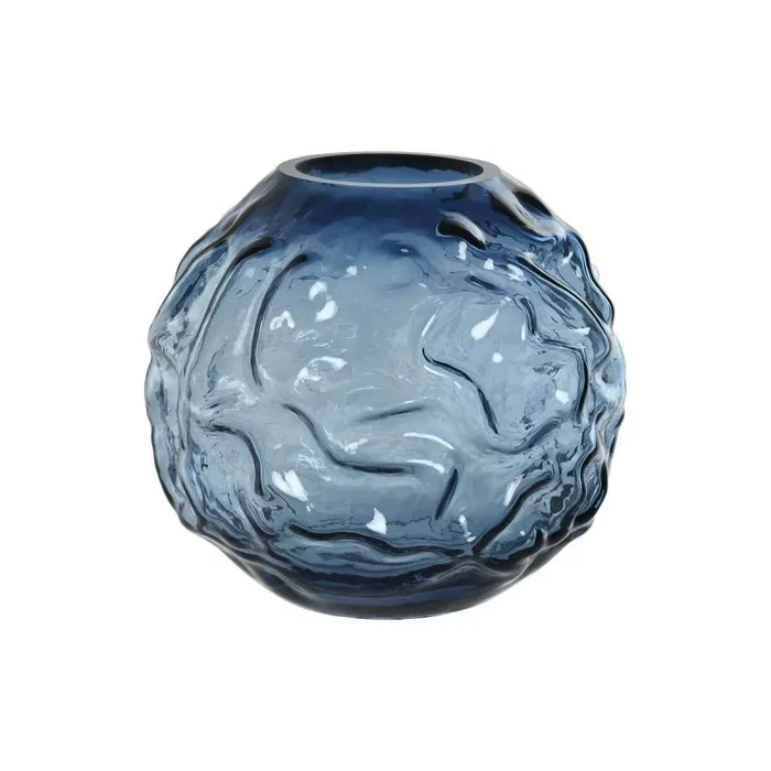 Jarrón Home ESPRIT Azul Cristal Moderno 21,5 x 21,5 x 19 cm – Marca: Home ESPRIT – EAN: 8424002177416