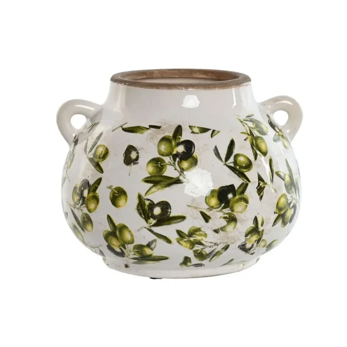 Jarrón Home ESPRIT Blanco Marrón Verde Gres Oliva 21 x 20 x 16 cm – Marca: Home ESPRIT – EAN: 8424002166458