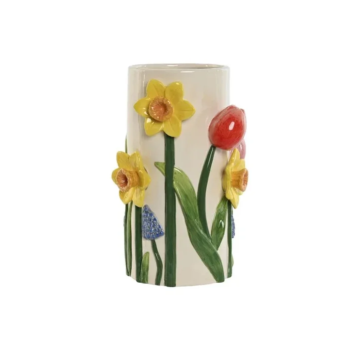 Jarrón Home ESPRIT Blanco Multicolor Dolomita 17 X 18 X 26 cm – Marca: Home ESPRIT – EAN: 8424002158903